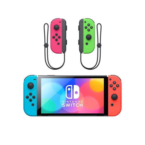 Игровая приставка Nintendo Switch OLED Neon Blue/Neon Red + Joy-Con Neon Pink/Neon Green