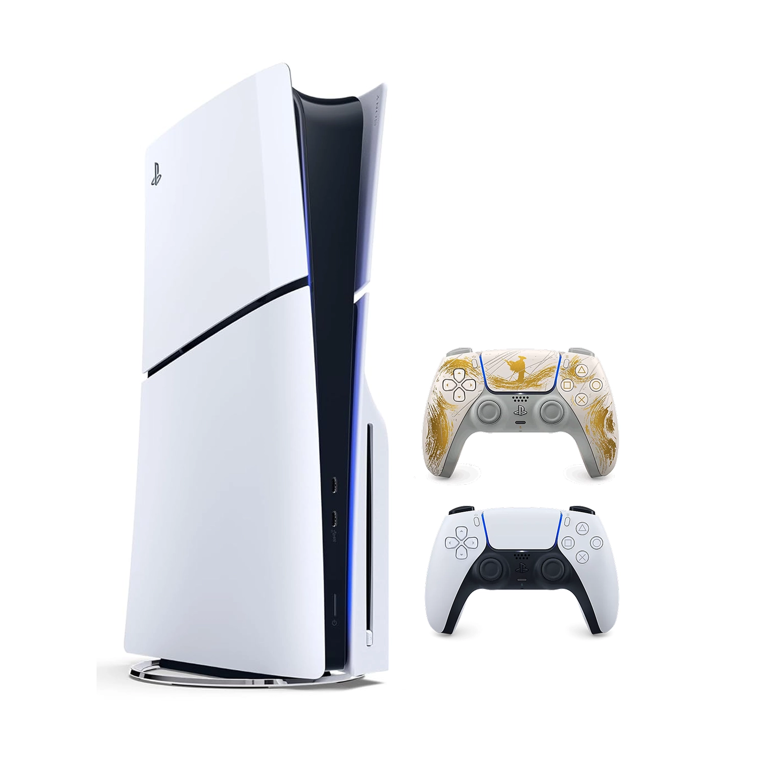 Игровая приставка Sony PlayStation 5 Slim (c дисководом) (PS5 Slim) + 2 геймпад Ghost of Yotei Gold