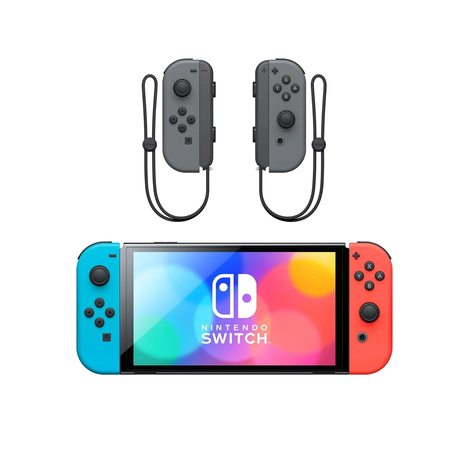 Игровая приставка Nintendo Switch OLED Neon Blue/Neon Red + Joy-Con Gray