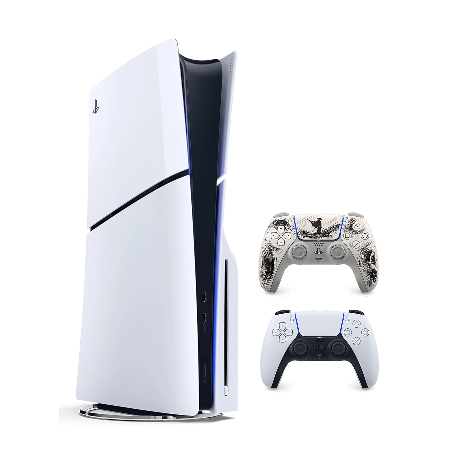 Игровая приставка Sony PlayStation 5 Slim (с дисководом) (PS5 Slim) + 2 геймпад Ghost of Yotei Black