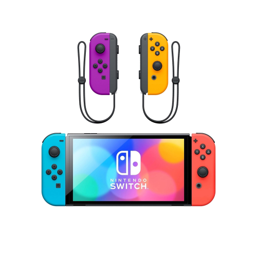 Игровая приставка Nintendo Switch OLED Neon Blue/Neon Red + Joy-Con Neon Purple/Neon Orange