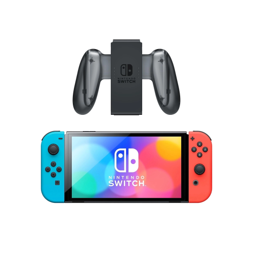 Игровая приставка Nintendo Switch OLED Neon Blue/Neon Red + Зарядный держатель