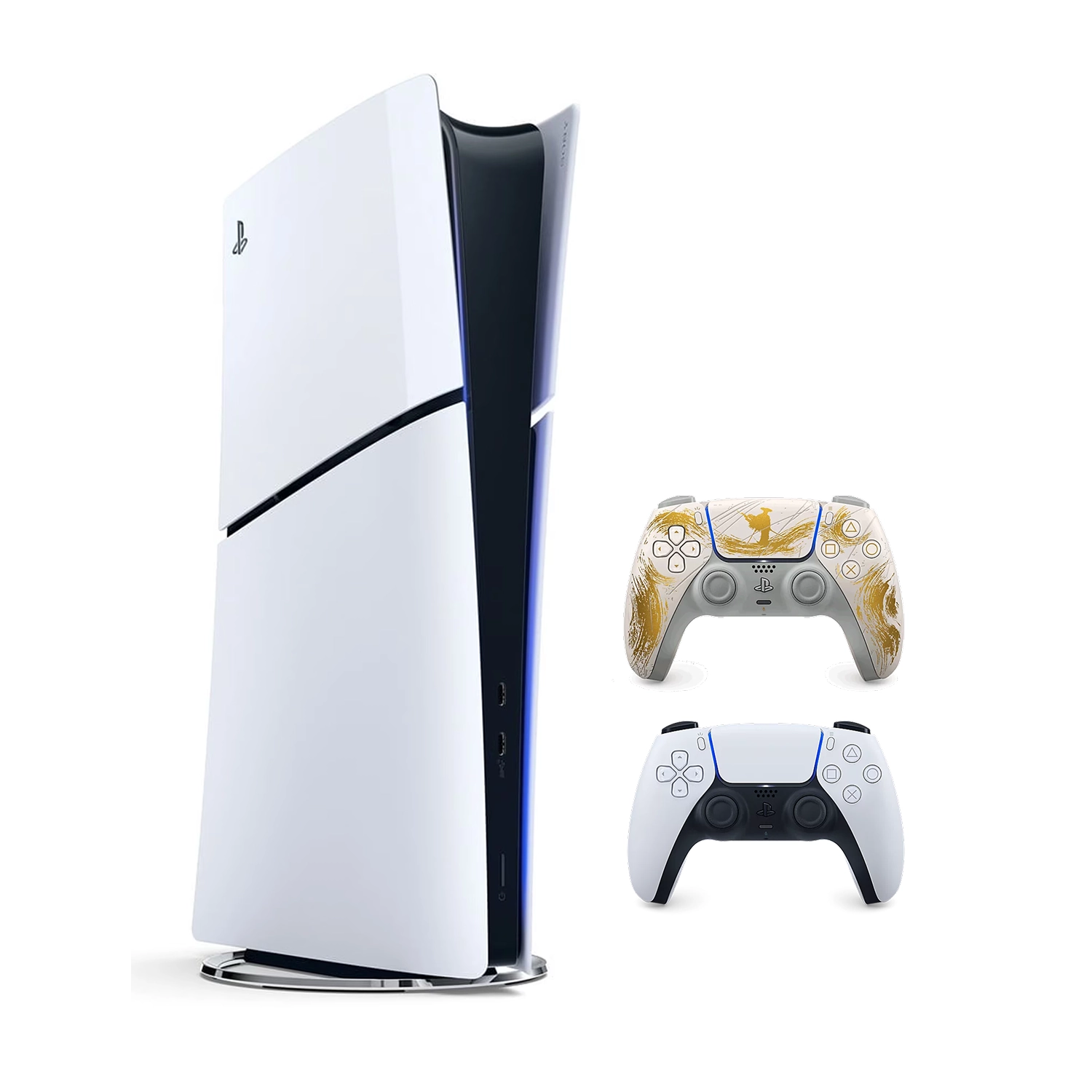 Игровая приставка Sony PlayStation 5 Slim Digital Edition (PS5 Slim) + 2 геймпад Ghost of Yotei Gold