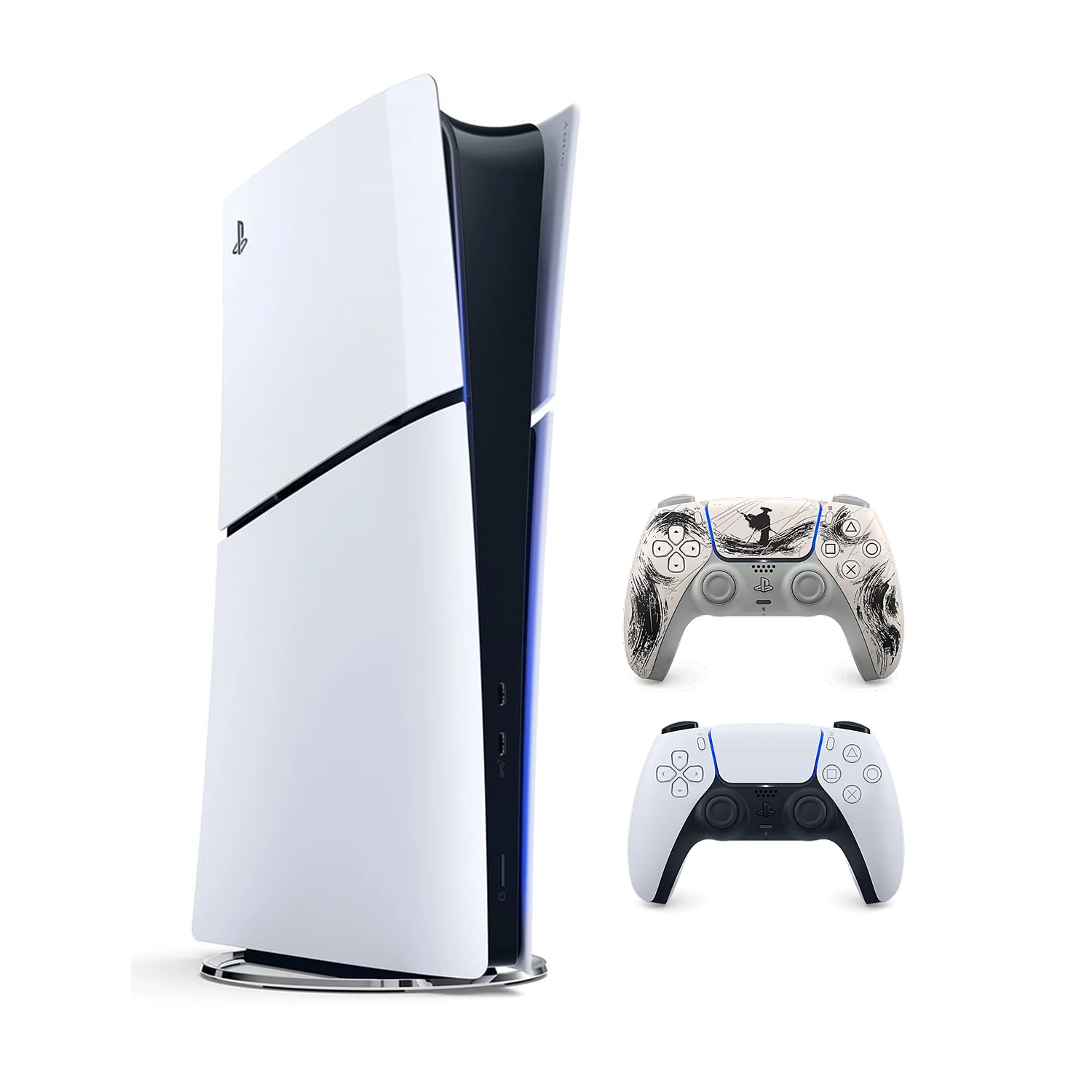 Игровая приставка Sony PlayStation 5 Slim Digital Edition (PS5 Slim) + 2 геймпад Ghost of Yotei Black