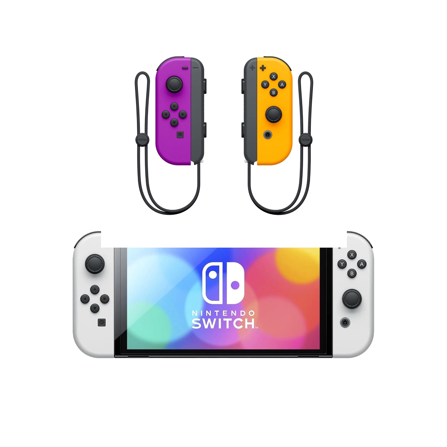 	 Игровая приставка Nintendo Switch OLED White + Joy-Con Neon Purple/Neon Orange