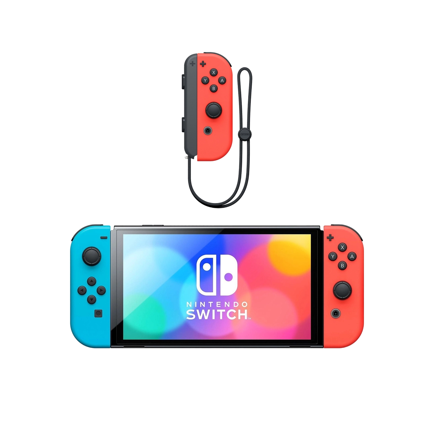 Игровая приставка Nintendo Switch OLED Neon Blue/Neon Red + Joy-Con Neon Red (R)