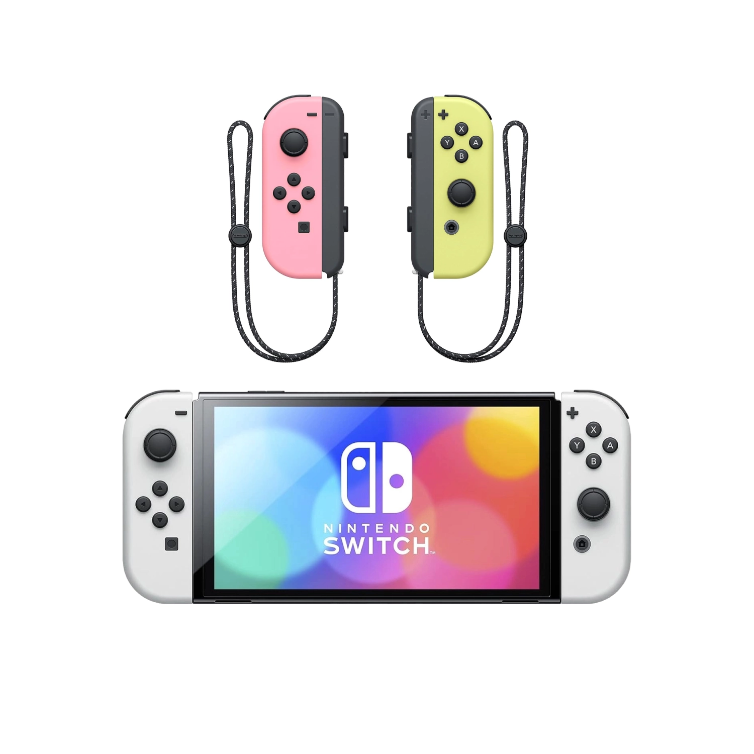 Игровая приставка Nintendo Switch OLED White + Joy-Con Pastel Pink/Pastel Yellow