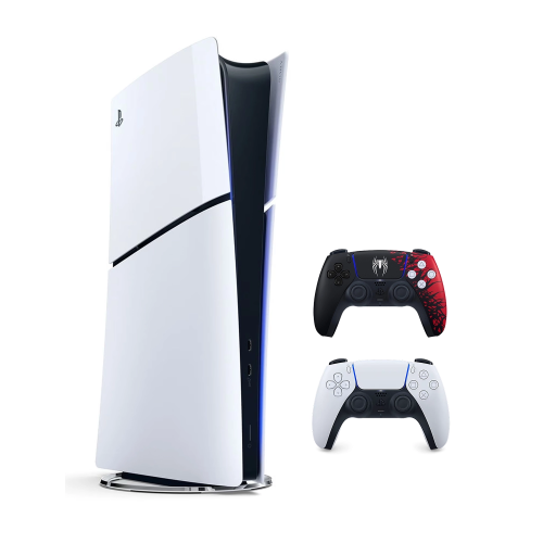 Игровая приставка Sony PlayStation 5 Slim Digital Edition (PS5 Slim) + 2 геймпад Spider-Man 2