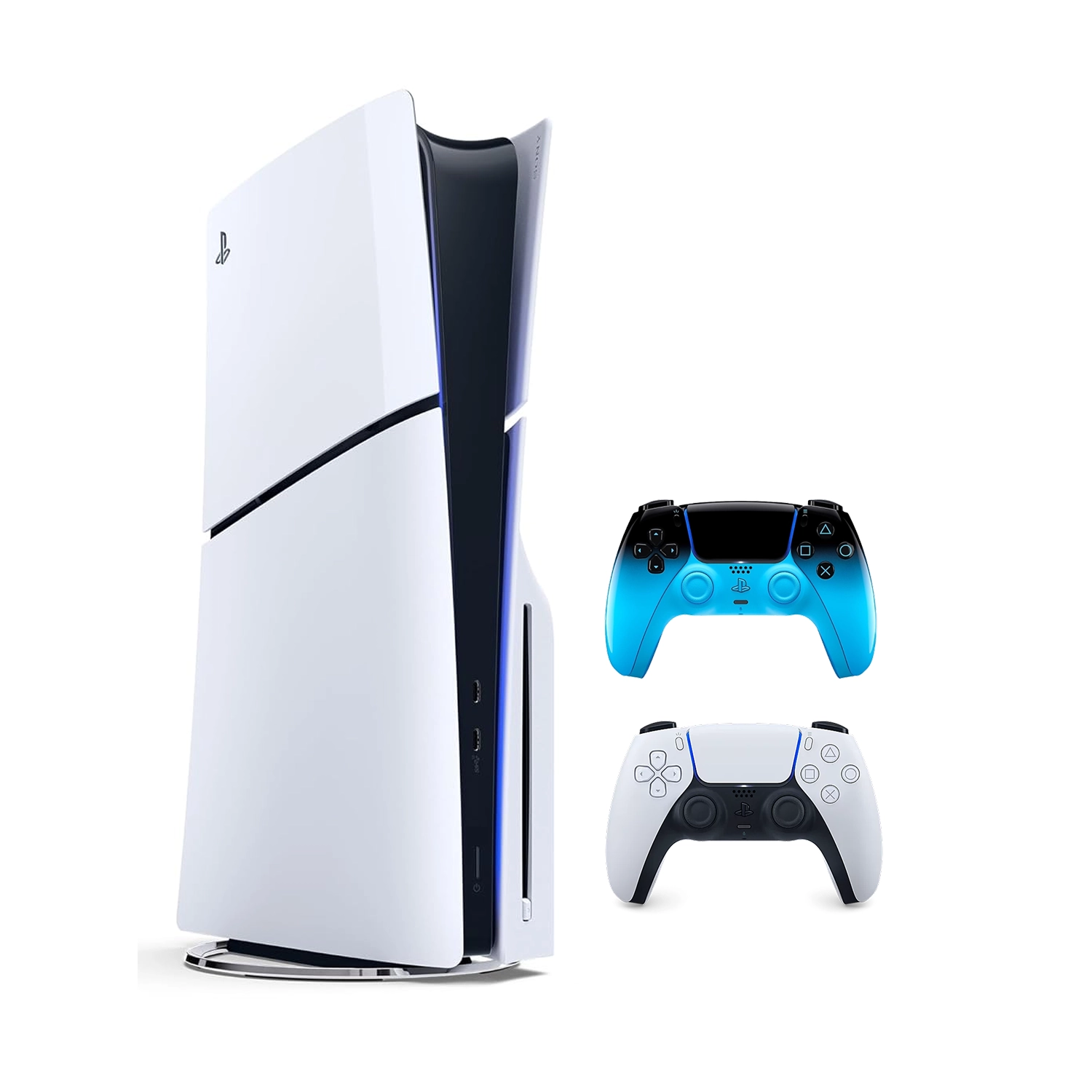 Игровая приставка Sony PlayStation 5 Slim (c дисководом) (PS5 Slim) + 2 геймпад Rhythm Blue