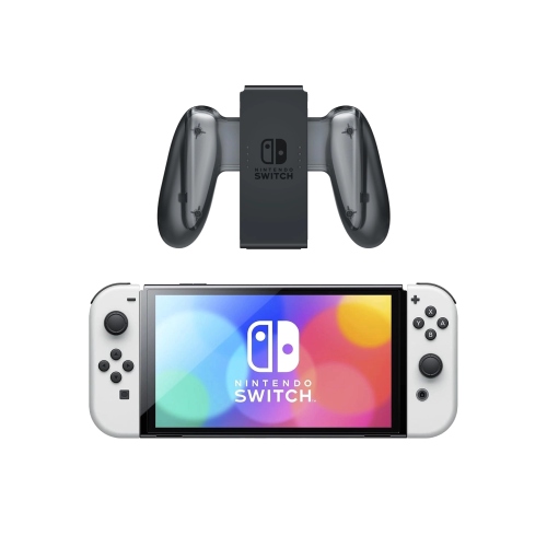 Игровая приставка Nintendo Switch OLED White + Зарядный держатель 