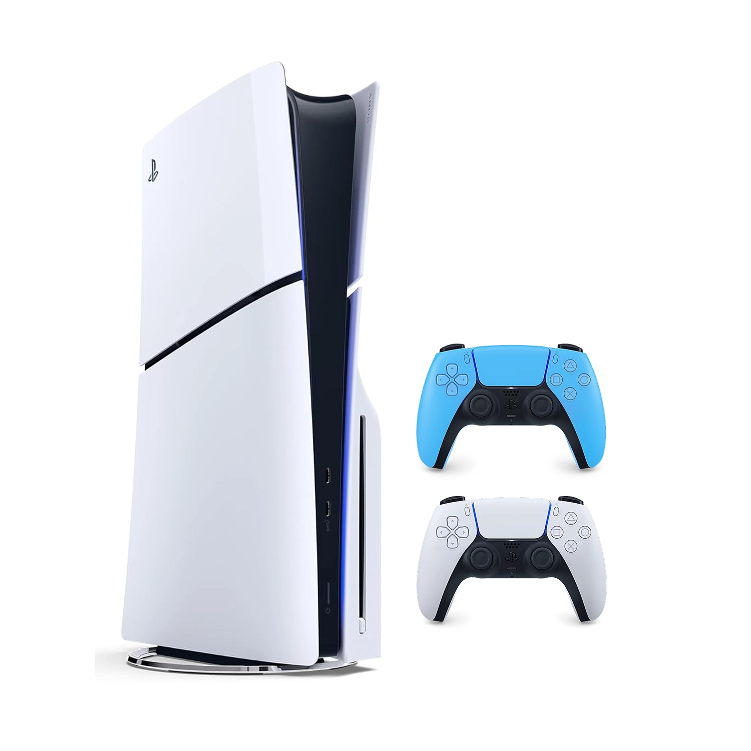 Игровая приставка Sony PlayStation 5 Slim (c дисководом) (PS5 Slim) + 2 геймпад Starlight Blue