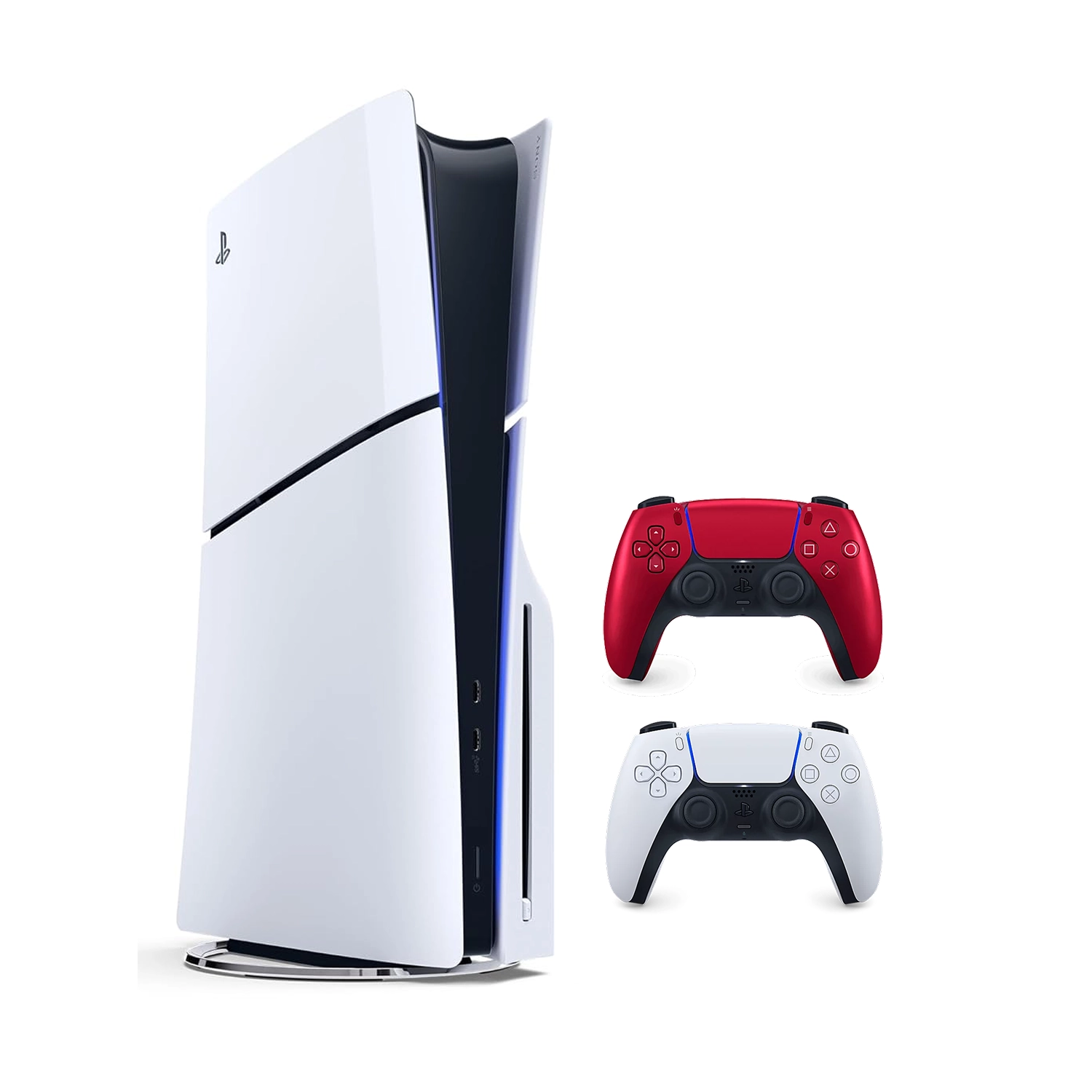 Игровая приставка Sony PlayStation 5 Slim (c дисководом) (PS5 Slim) + 2 геймпад Volcanic Red