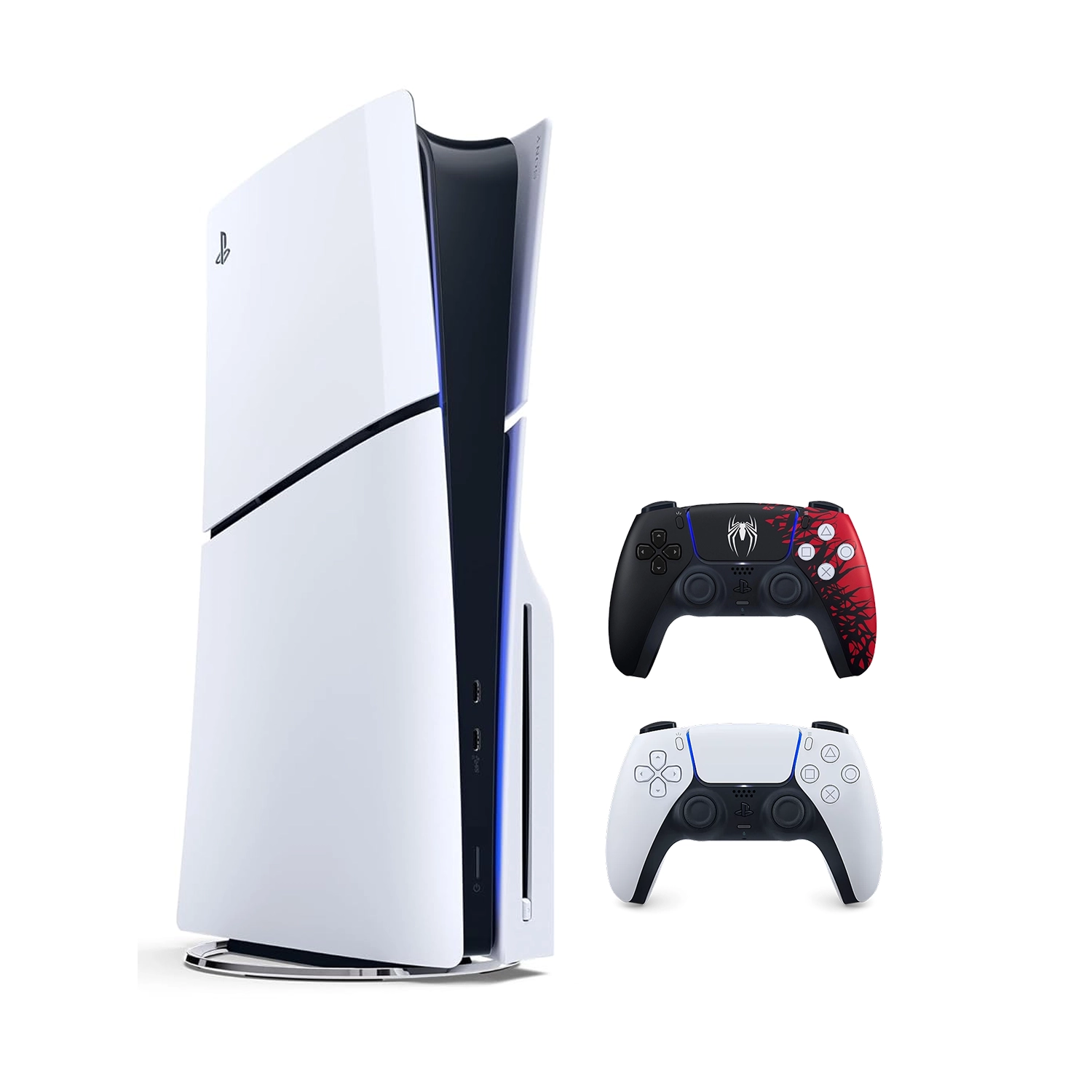 Игровая приставка Sony PlayStation 5 Slim (c дисководом) (PS5 Slim) + 2 геймпад Spider-Man 2