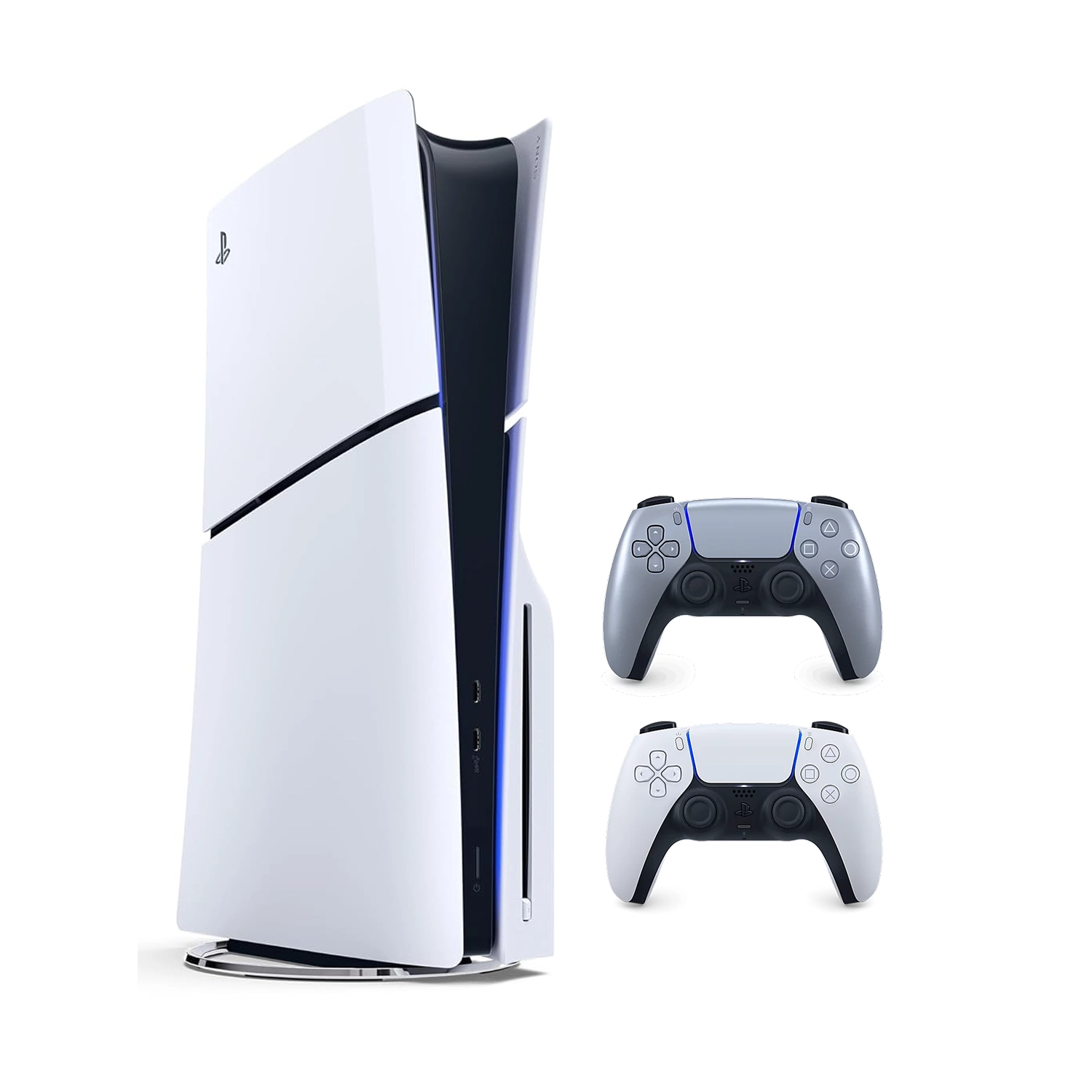 Игровая приставка Sony PlayStation 5 Slim (c дисководом) (PS5 Slim) + 2 геймпад Sterling Silver